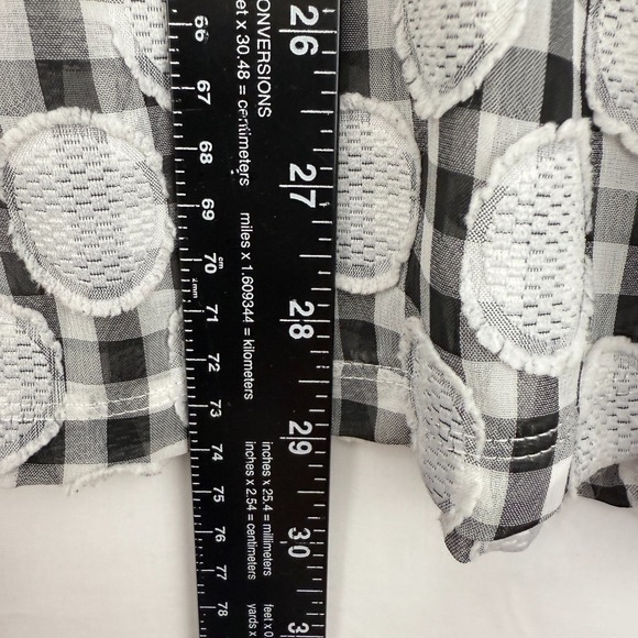 Erin London Womens Relaxed Fit Button Up 3/4 Sleeve Shirt Textured‎ Artsy Size L - Picture 7 of 9